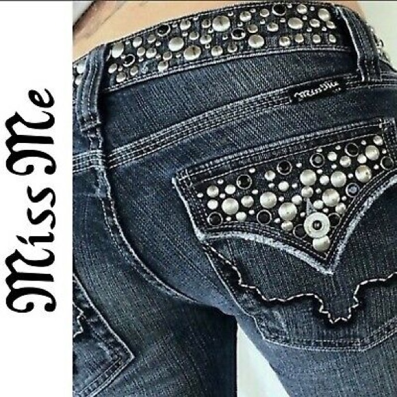 MISS ME Anchorage Studded Bootcut Flare Jean 26x32 - Picture 3 of 8